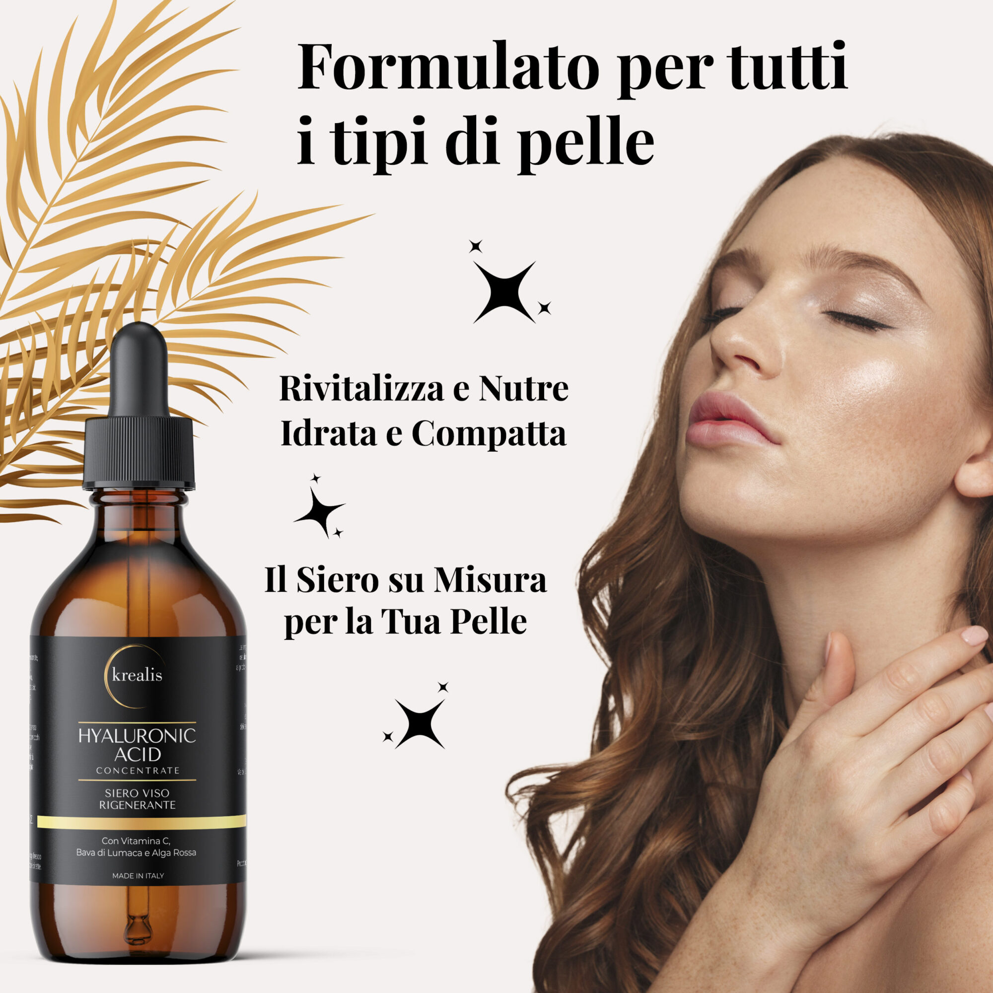 Siero Viso Acido Ialuronico con Vitamina C, Bava di Lumaca e Alga Rossa, Azione Rigenerante - 100ML - immagine 6