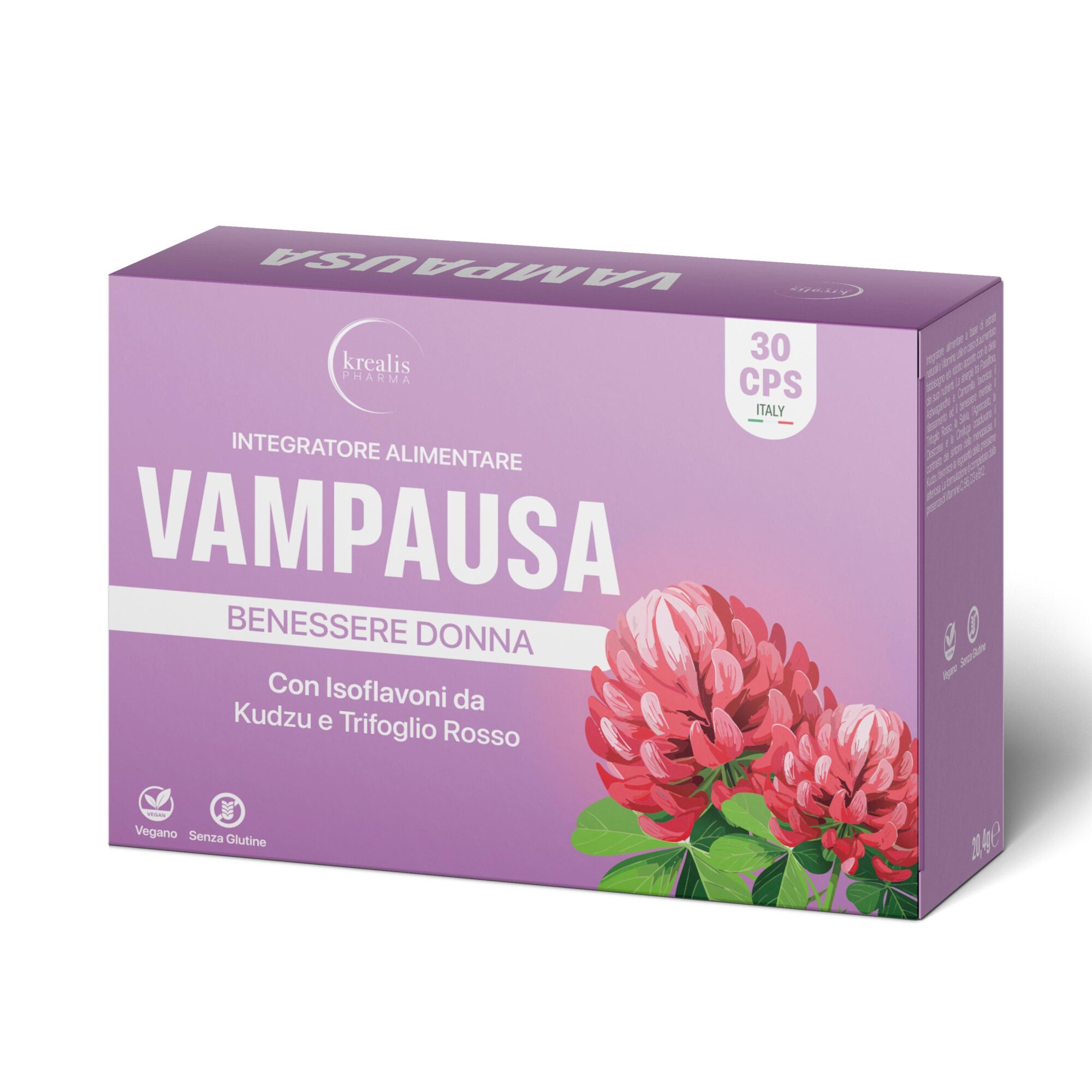 Integratore Menopausa con Isoflavoni di Trifoglio Rosso e Kudzu, 30 Capsule