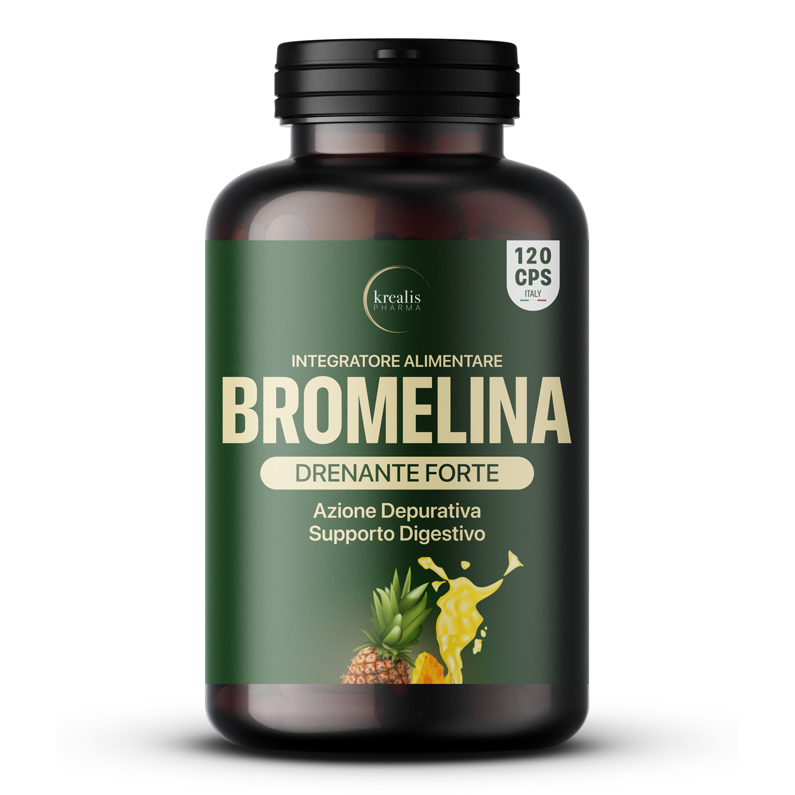 Integratore Bromelina Drenante Forte 120 Capsule, 1000 mg - 5000 GDU/g