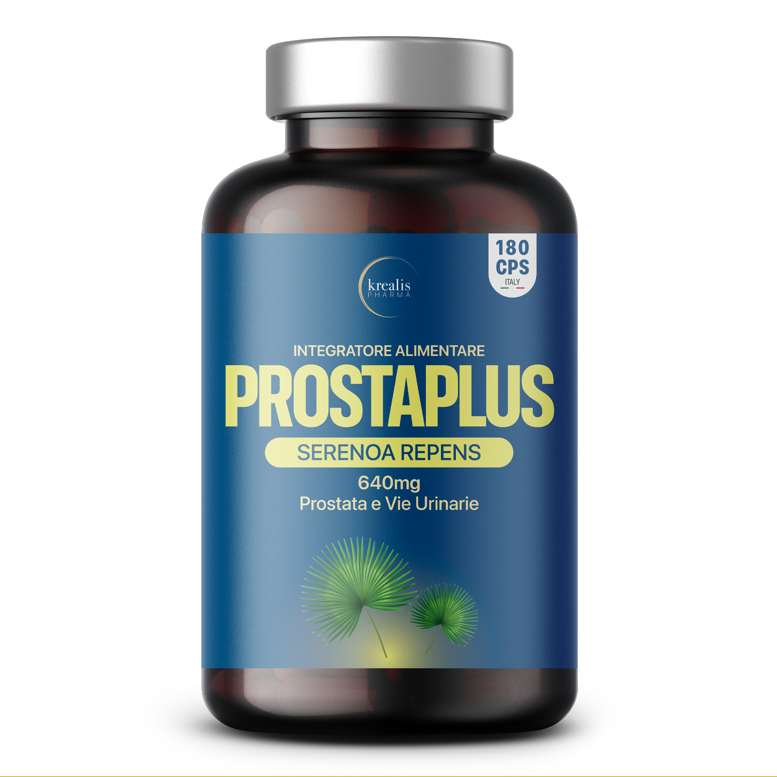 Integratore Prostata Saw Palmetto, Serenoa Repens 640mg, 180 Capsule (fino A 6 Mesi Di Trattamento)